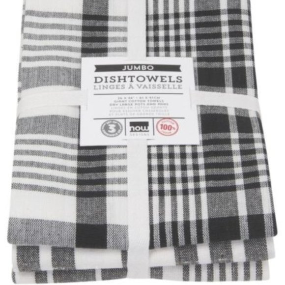 NOW DESIGNS Tea Towels Set 3 Jumbo Dish Towels NWT - Picture 1 of 2